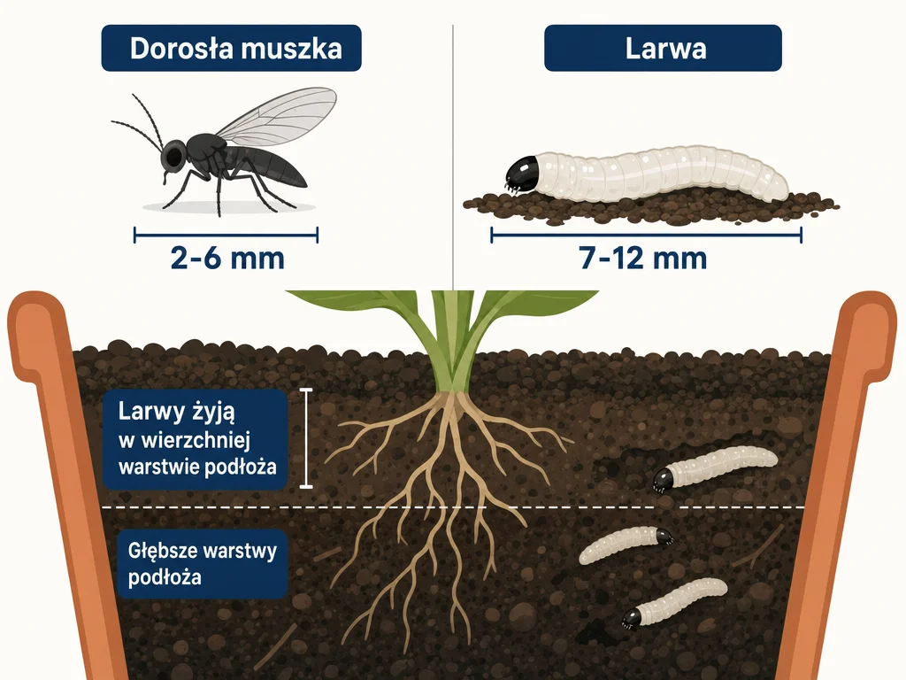 Diagram_porownujacy_dorosla_muszke_ziemiorki_z_larwa_w_podlozu