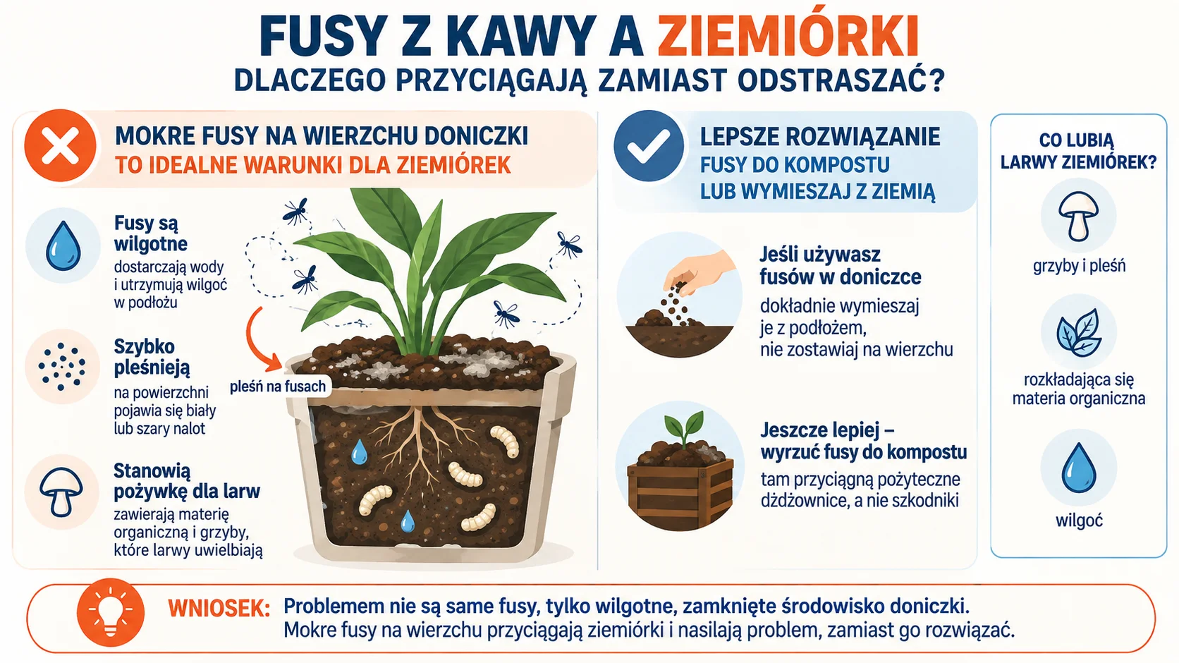 Fusy z kawy a ziemiorki