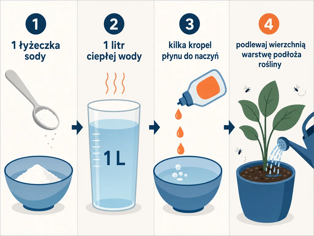  Infografika krok po kroku pokazujaca proporcje roztworu sody na ziemiórki