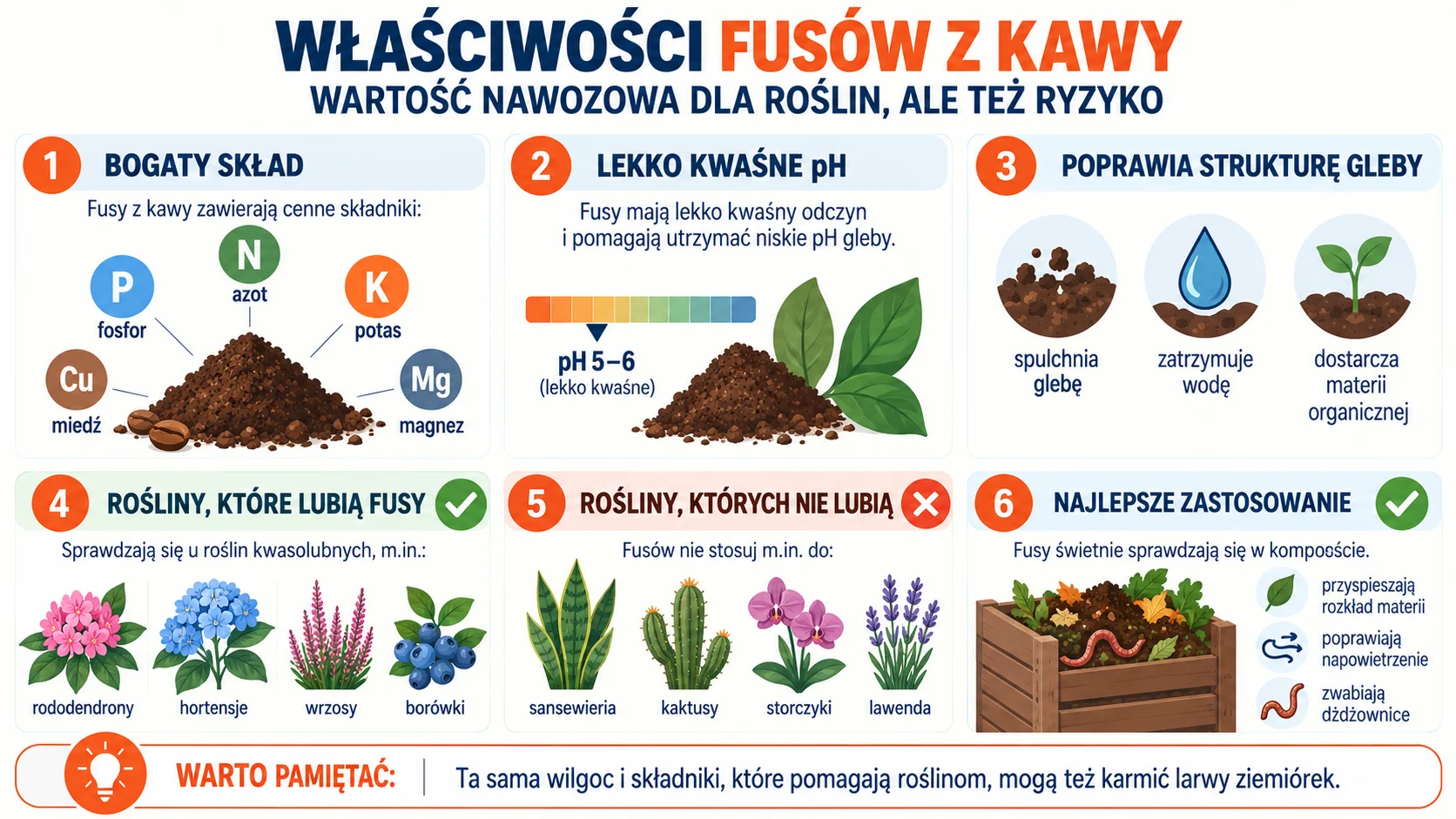 Właściwości fusów z kawy