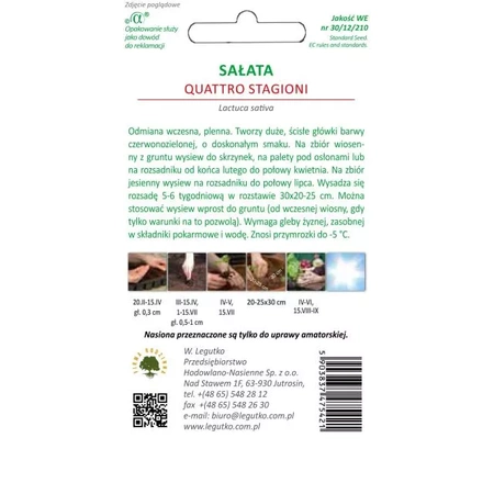 Sałata 'Quattro Stagioni' – 1 g Legutko 
