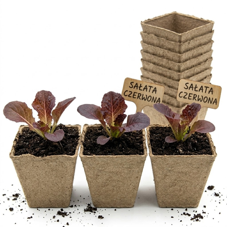 Doniczki z włókna kokosowego kwadratowe – 6 cm x 20 szt. Green Star