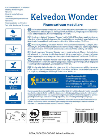 Groch siewny łuskowy Kelvedon Wonder Kiepenkerl