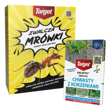 Ants Control – Granulat Na Mrówki – 1 kg Target + Halvetic – zwalcza chwasty z korzeniami – 100 ml Target (ZESTAW)