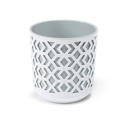 Osłonka-Doniczka Aztek fi 255 Biała/Jasno Szara