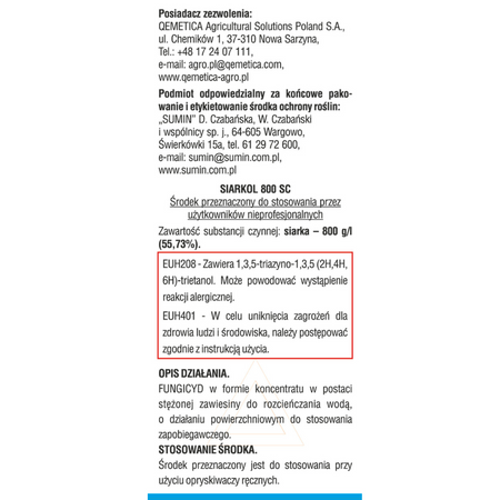 Siarkol 800 SC 20 ml