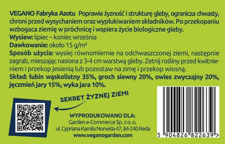 Mieszanka poplonowa Vegano Fabryka Azotu - 3 kg - do 210 m²