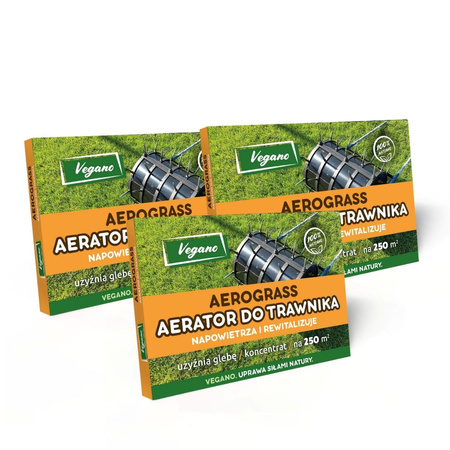 AeroGrass - biologiczny aerator do trawnika Vegano 3x 50 gram - 750 m2
