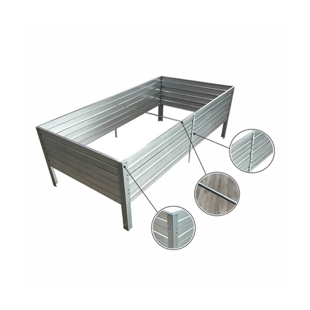 Warzywniak - podwyższona grządka - ocynk - Vegano - 150 x 75 x 30 cm