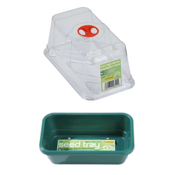 Zestaw: Mini pokrywka do tacy wysiewowej + Mini taca do wysiewu z otworami - 16,5x9,5 cm – Garland