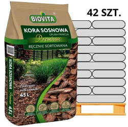 Kora Sosnowa Premium Biovita 40-90 mm 42 szt. x 45 l Paleta