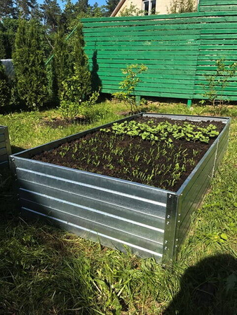 Warzywniak - podwyższona grządka - ocynk - Vegano - 150 x 75 x 30 cm