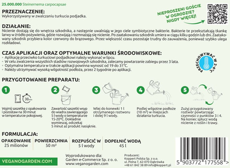 Turkuć Stoper 25 MLN – nicienie na turkucia i inne szkodniki – Vegano