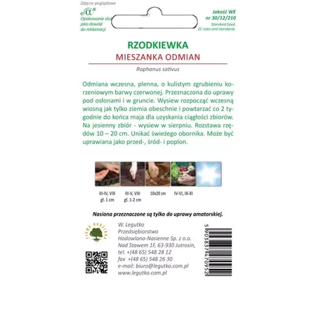 Rzodkiewka Mieszanka Odmian Kulistych 10 g - Rzodkiewka Mieszanka Odmian Kulistych 10 g Legutko 
