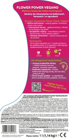 Flower Power płynny nawóz do roślin kwitnących z dużą zawartością potasu Vegano 3 x 1000 ml