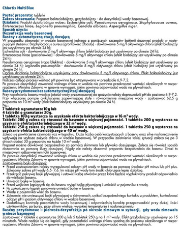 Chlortix Multi Blue - Zwalcza glony i dezynfekuje wodę basenową 1 kg (50x20 g) Target