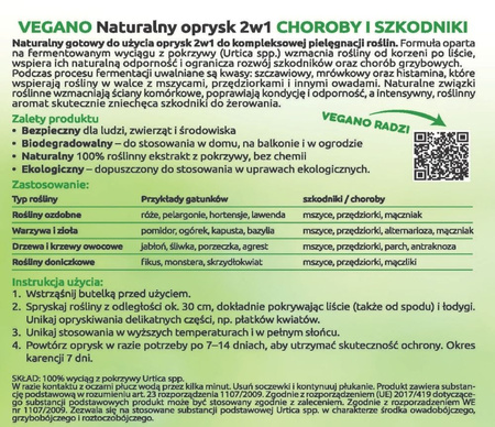 Naturalny oprysk 2w1 - choroby i szkodniki Vegano 1000 ml