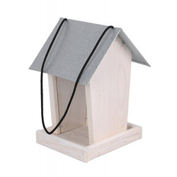 Karmnik dla ptaków zasypowy z pleksi biały 18,5 x 18 x 26,5 cm
