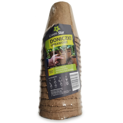 Doniczki z włókna kokosowego okrągłe – średnica 8 cm, wysokość 8 cm x 16 szt. Green Star