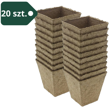Doniczki z włókna kokosowego kwadratowe – 6 cm x 20 szt. Green Star