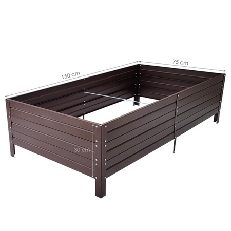 Warzywniak - podwyższona grządka - brąz - Vegano - 150 x 75 x 30 cm