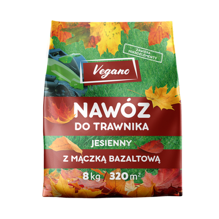 Jesienny nawóz do trawnika Vegano – z mączką bazaltową 8 kg