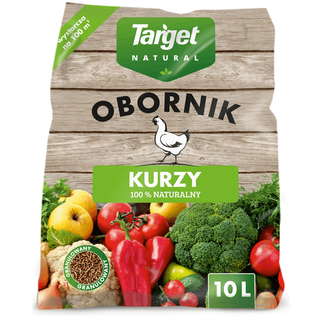 Obornik kurzy granulowany – nawóz do warzyw, owoców, trawników i roślin ozdobnych – 10 l Target