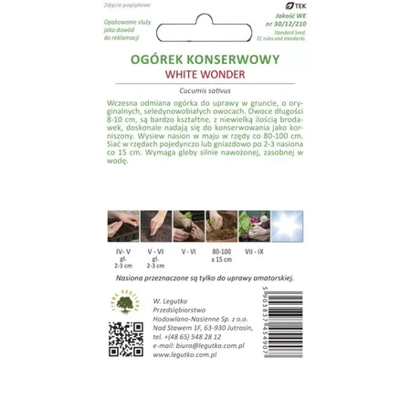 Ogórek Gruntowy White Wonder 2g - Legutko 