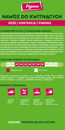 Nawóz z mączką bazaltową do Roślin Kwitnących – Róże, Hortensje, Piwonie Vegano 8 kg