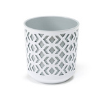 Osłonka-Doniczka Aztek fi 255 Biała/Jasno Szara