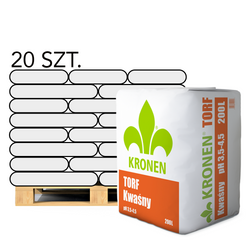 Torf kwaśny pH 3,5-4,5 – 200 l (paleta 20 szt.) Kronen