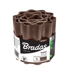 Obrzeże faliste trawnikowe brązowe  – 10 cm x  9 m Bradas