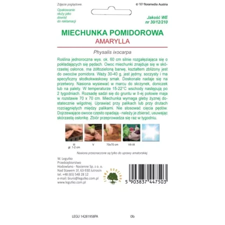 Miechunka Pomidorowa Amarylla 0,5 g - Legutko 