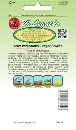 Seler korzeniowy Prager Riesen 1,2 g - Legutko