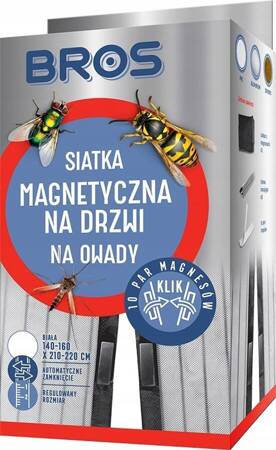 Siatka magnetyczna na drzwi - biała 160x220 cm - Bros