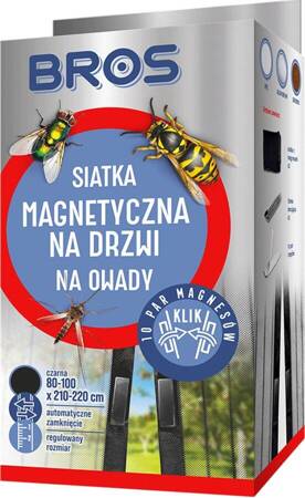 Siatka magnetyczna na drzwi - czarna 100 x 220 cm - Bros 