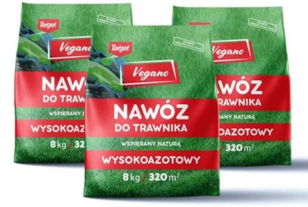 Wysokoazotowy nawóz do trawnika Vegano – wspierany naturą 3x8 kg Target